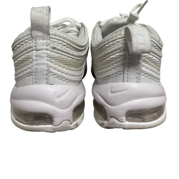 Nike Air Max 97 Women's Sneakers Shoes Size 8Triple White Leather Mesh - Picture 5 of 15